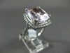 ESTATE X LARGE 10.64CT DIAMOND & AAA KUNZITE 14KT WHITE GOLD FILIGREE HALO RING