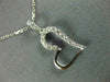 ESTATE .20CT DIAMOND 18KT WHITE GOLD 3D SIDEWAYS HEART FLOATING LOVE PENDANT