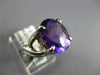 ANTIQUE WIDE 3.0CT AAA AMETHYST 18K WHITE GOLD OVAL CLASSIC SOLITAIRE RING #1004