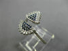 ESTATE WIDE .38CT DIAMOND & AAA SAPPHIRE 14KT WHITE GOLD MULTI SHAPE PAVE RING