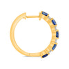 3.33CT DIAMOND & AAA SAPPHIRE 14K YELLOW GOLD ROUND HUGGIE HOOP HANGING EARRINGS