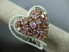 GIA EXTRA LARGE 4.42CT WHITE & PINK DIAMOND 18K ROSE GOLD DOUBLE HEART LOVE RING