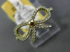 ESTATE WIDE .25CT ROUND DIAMOND 14KT YELLOW GOLD 3D OPEN BOWTIE FUN LOVE RING