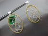 ESTATE LARGE .36CT DIAMOND 18K WHITE & YELLOW GOLD 3D OVAL SQUARE WOVEN EARRINGS