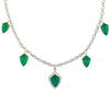 LARGE 13.51CT DIAMOND & AAA EMERALD 18KT 2 TONE GOLD TRAPEZOID & ROUND NECKLACE