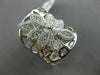 ESTATE LARGE .63CT DIAMOND 18KT WHITE GOLD 3D FLOWER MARQUISE SHAPE WEB RING