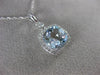 ESTATE 2.08CT DIAMOND & AAA AQUAMARINE 14KT WHITE GOLD 3D HALO FLOATING PENDANT