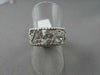 ANTIQUE WIDE .25CT DIAMOND 18KT WHITE GOLD FILIGREE FLOWER ETERNITY RING #264