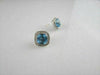 ESTATE 13CTW BLUE TOPAZ & DIAMOND 14KT W GOLD EARRINGS