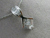 ESTATE .56CT ROUND BAGUETTE PRINCESS DIAMOND 14KT WHITE GOLD 3D SQUARE PENDANT