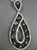 ESTATE 1.92CTW AAA BLACK & WHITE DIAMOND 14KT WHITE GOLD FLORAL DROP PENDANT
