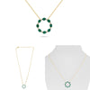 ESTATE 1.40CT DIAMOND & AAA EMERALD 14KT YELLOW GOLD OVAL & ROUND LOVE NECKLACE