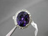 ESTATE LARGE 5.22CT DIAMOND & AAA AMETHYST 14KT WHITE GOLD 3D OVAL FILIGREE RING