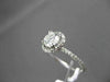 ESTATE 1.17CT ROUND DIAMOND 14KT WHITE GOLD HALO 3D SOLITAIRE ENGAGEMENT RING