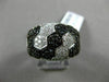 ESTATE WIDE 1.42CT WHITE & BLACK DIAMOND 18KT WHITE GOLD MULTI ROW HEXAGON RING