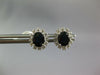 1.74CT DIAMOND & AAA SAPPHIRE 14K WHITE GOLD OVAL & ROUND FLOWER STUD EARRINGS