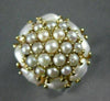 ANTIQUE LARGE AAA SOUTH SEA PEARL 14KT YELLOW GOLD 3D FLOWER CLUSTER RING #22299