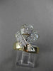 ESTATE LARGE .56CT DIAMOND 14KT TWO TONE GOLD 3D HOCKEY FRIENDSHIP RING #23787