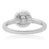 ESTATE .19CT ROUND CUT DIAMOND 14KT WHITE GOLD 3D SOLITAIRE HALO ENGAGEMENT RING