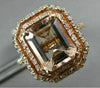 LARGE 2.49CT DIAMOND & AAA MORGANITE 14KT ROSE GOLD OCTAGON HALO ENGAGEMENT RING