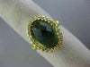 ESTATE LARGE 4.90CT DIAMOND & GREEN AMETHYST 14KT YELLOW GOLD OVAL FILIGREE RING
