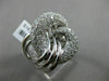 ESTATE WIDE 1.94CT DIAMOND 18K WHITE GOLD MULTI ROW PAVE INFINITY LOVE KNOT RING