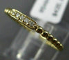 ESTATE .04CT ROUND DIAMOND 14KT YELLOW GOLD 3D 5 STONE MILGRAIN BEADED FUN RING