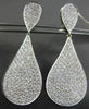 ESTATE LARGE 3.35CT DIAMOND 18KT WHITE GOLD 3D RAIN DROP FLOATING DROP EARRINGS