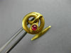 ANTIQUE .30CT AAA RUBY 18KT YELLOW GOLD SWIRL SNAKE CIRCULAR FUN MEN'S CUFFLINKS