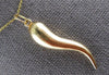 ESTATE CLASSIC 14KT YELLOW GOLD 3D ITALIAN HORN FLOATING PENDANT #27384