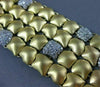 ESTATE MASSIVE 2.44CT DIAMOND 18KT 2 TONE GOLD MULTI ROW PAVE MATTE FUN BRACELET