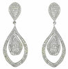 ESTATE LARGE 1.45CT DIAMOND 14K WHITE GOLD 3D CLASSIC TEAR DROP HANGING EARRINGS
