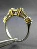 ESTATE .70CT PRINCESS DIAMOND  14K & 18K TWO TONE GOLD 3D WEDDING RING #7064