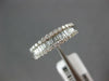 .45CT DIAMOND 14KT WHITE GOLD 3D ROUND & BAGUETTE 3 ROW WEDDING ANNIVERSARY RING