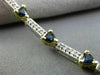 ESTATE 5.04CT DIAMOND & AAA TRILLION SAPPHIRE 14KT TWO TONE GOLD TENNIS BRACELET