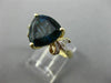 ESTATE LARGE 4.05CT DIAMOND & AAA BLUE TOPAZ 14KT YELLOW GOLD FILIGREE FUN RING