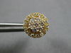 ESTATE .50CT DIAMOND 14K YELLOW GOLD 3D CLASSIC ROUND CLUSTER HALO STUD EARRINGS