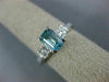 1.72CT DIAMOND & AAA AQUAMARINE 14K WHITE GOLD 3D 3 STONE ENGAGEMENT RING #26564