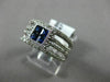 ESTATE 1.03CT ROUND DIAMOND & SAPPHIRE 14KT WHITE GOLD SQUARE HALO PROMISE RING