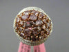 ESTATE LARGE 3.43CT FANCY PINK & WHITE DIAMOND 18K GOLD 3D MULTI SHAPE OVAL RING