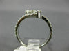 ESTATE 1.0CT ROUND DIAMOND 14KT WHITE GOLD 3D CLASSIC TWO STONE CRISS CROSS RING