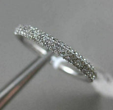 ESTATE .43CT DIAMOND 14K WHITE GOLD 3D 3 ROW PAVE SEMI ETERNITY ANNIVERSARY RING