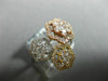 ESTATE LARGE 1.09CT DIAMOND 14KT TRI COLOR GOLD 3D MULTI FLOWER HEXAGON FUN RING