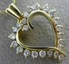 ESTATE .69CT ROUND DIAMOND 14KT YELLOW GOLD 3D CLASSIC OPEN HEART PENDANT #10810