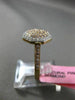 ESTATE WIDE .60CT DIAMOND 18KT WHITE & ROSE GOLD 3D HEXAGON CLUSTER CLASSIC RING