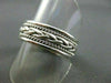ESTATE WIDE 14KT WHITE GOLD FILIGREE ROPE DESIGN MENS WEDDING RING UNIQUE! #2439