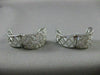 ESTATE WIDE .82CT DIAMOND 18KT WHITE GOLD FILIGREE HUGGIE EARRINGS UNIQUE #16574