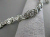 ANTIQUE 1CTW DIAMOND 14KT WHITE GOLD BEZEL ROPE FILIGREE BRACELET 6MM 7" #18775