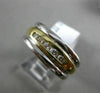ESTATE WIDE .22CT DIAMOND 14KT WHITE & YELLOW GOLD CLASSIC FIVE STONE MENS RING