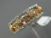 ESTATE WIDE .81CT DIAMOND 14K WHITE & ROSE GOLD ETERNITY WEDDING ANNIVERSAY RING
